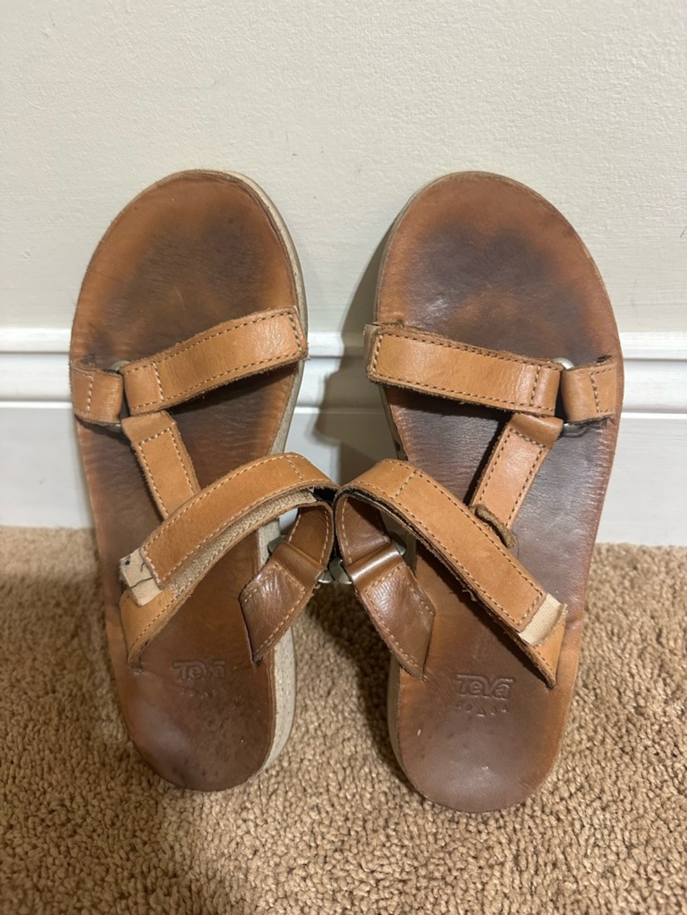Teva Sandals Womens 8 Original Universal Strappy Brown Leather Casual 1011501